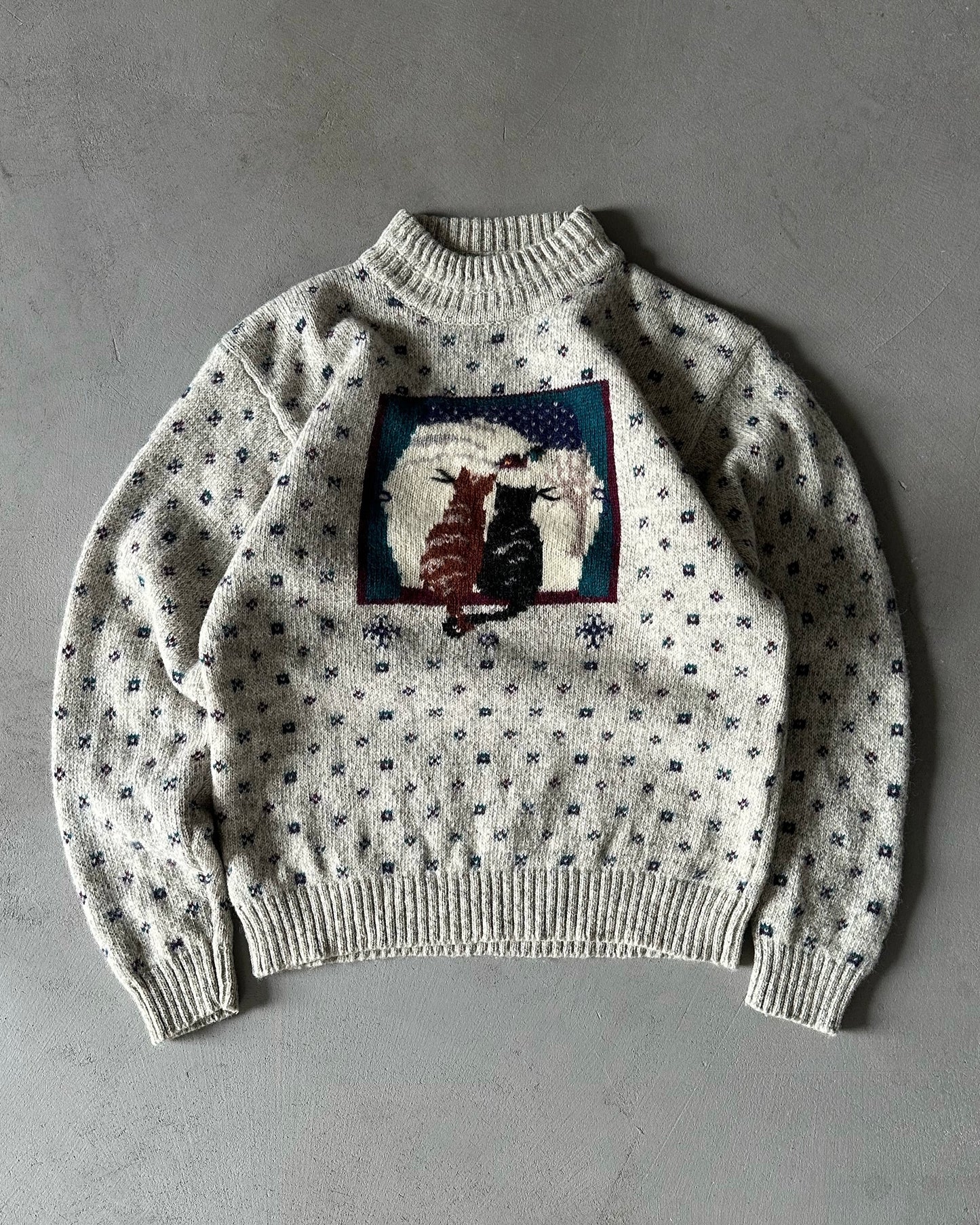 1990s - Grey "Cats" Woolrich Sweater - (W)M