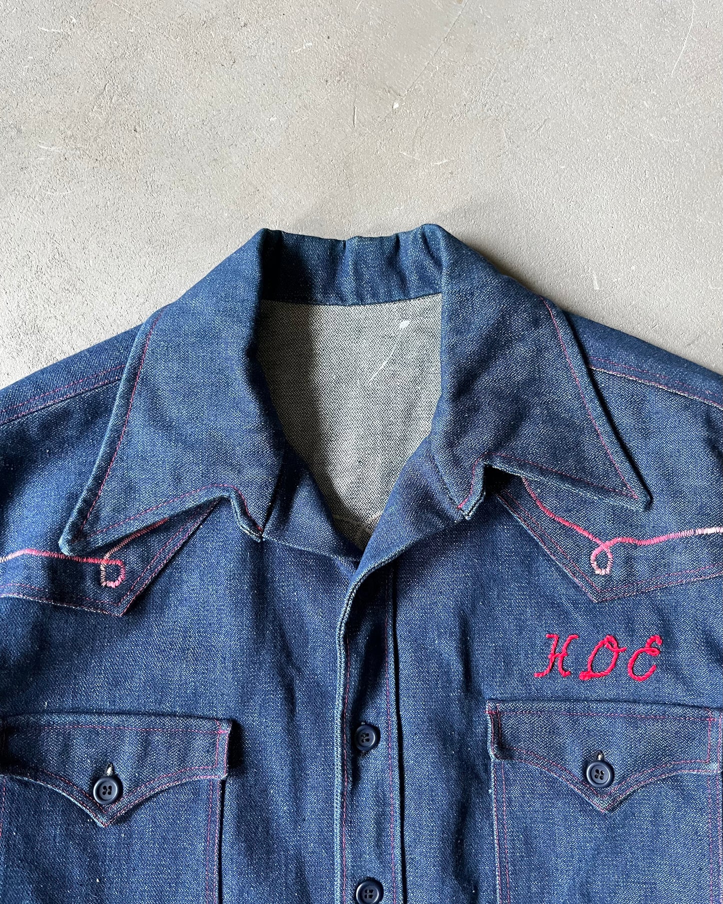 1980s - Navy HOE Denim Shacket - L/XL