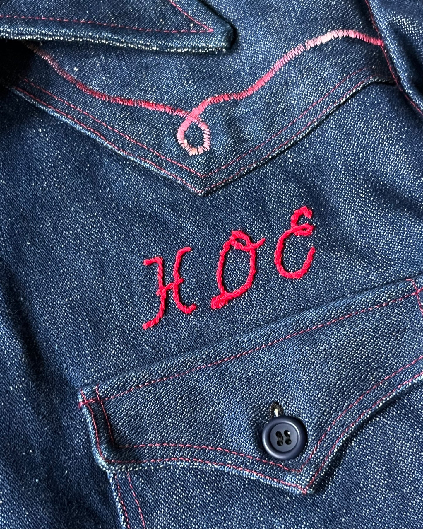 1980s - Navy HOE Denim Shacket - L/XL