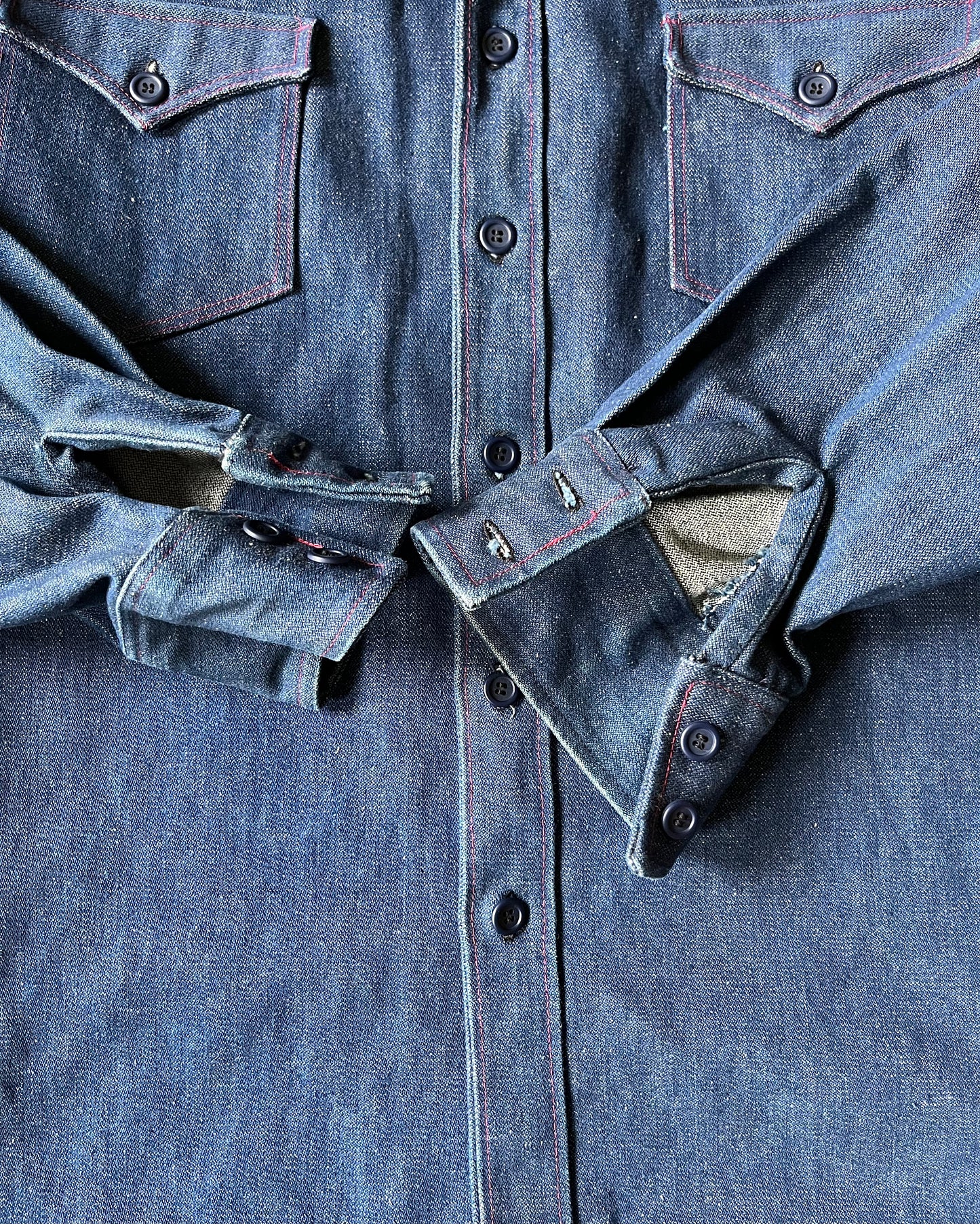 1980s - Navy HOE Denim Shacket - L/XL