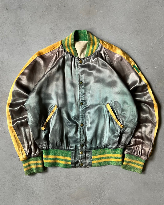 1950s - Faded Green Yellowjacket Bomber Jacket - M