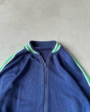 1970s - Blue/Green Track Zip Sweater - M