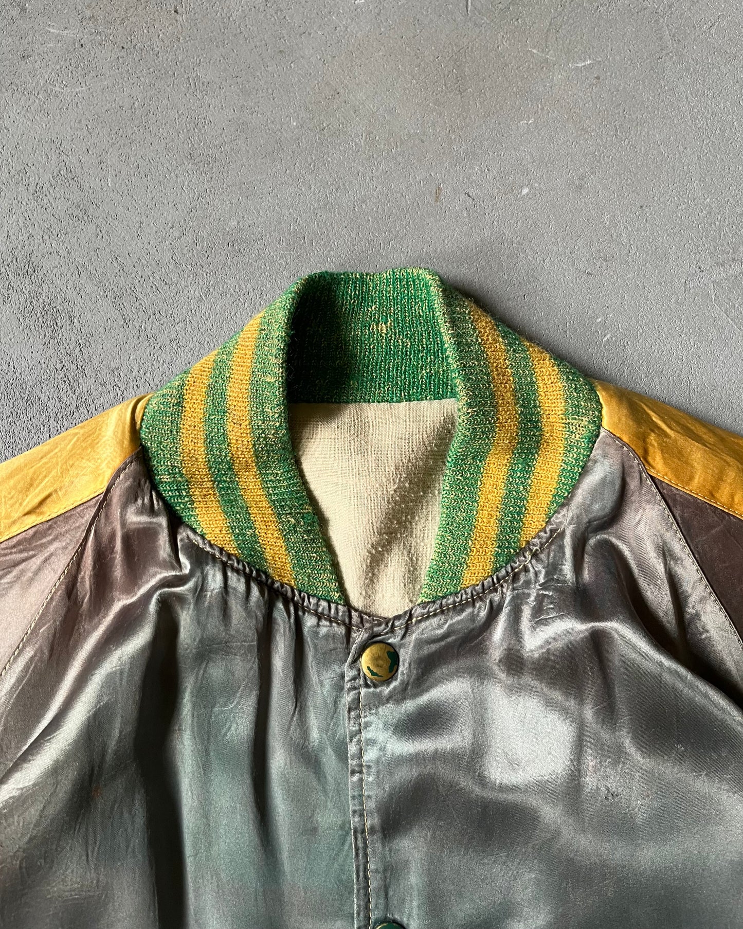 1950s - Faded Green Yellowjacket Bomber Jacket - M