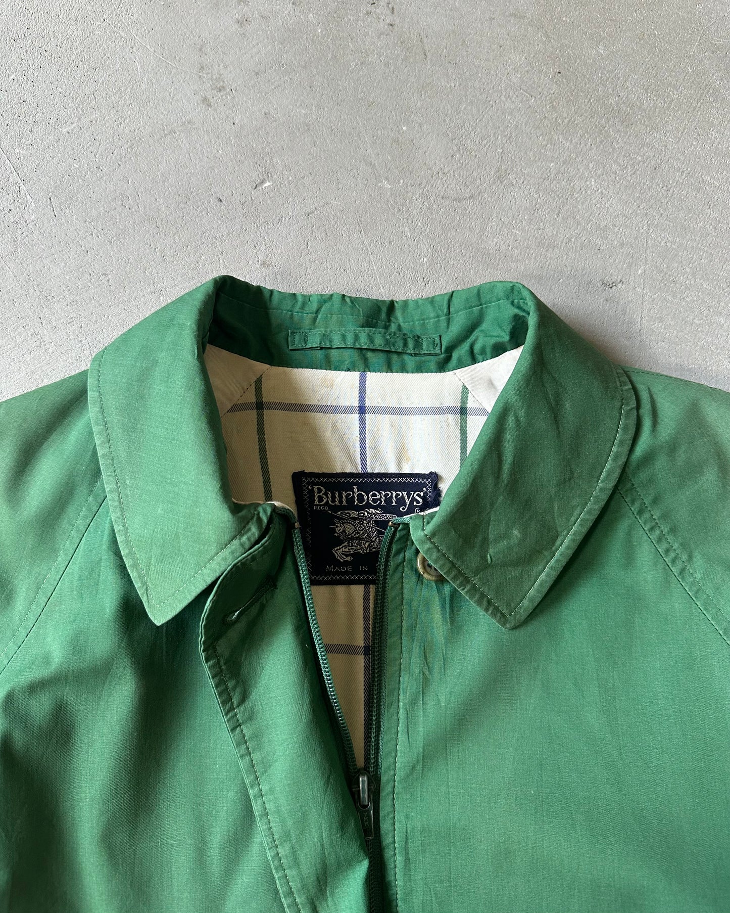 1990s - Green Burberrys' Harrington Jacket - L(Short)