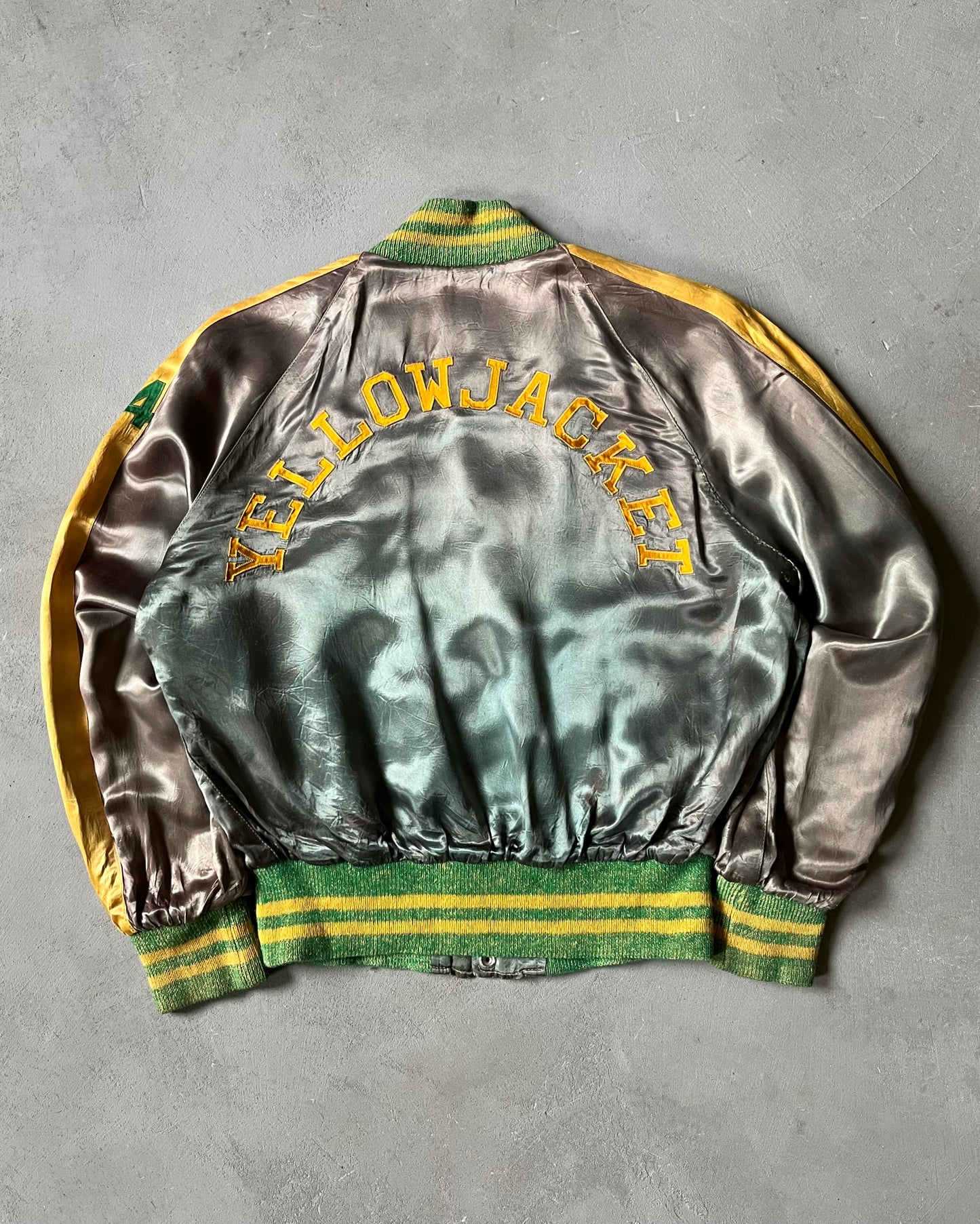 1950s - Faded Green Yellowjacket Bomber Jacket - M