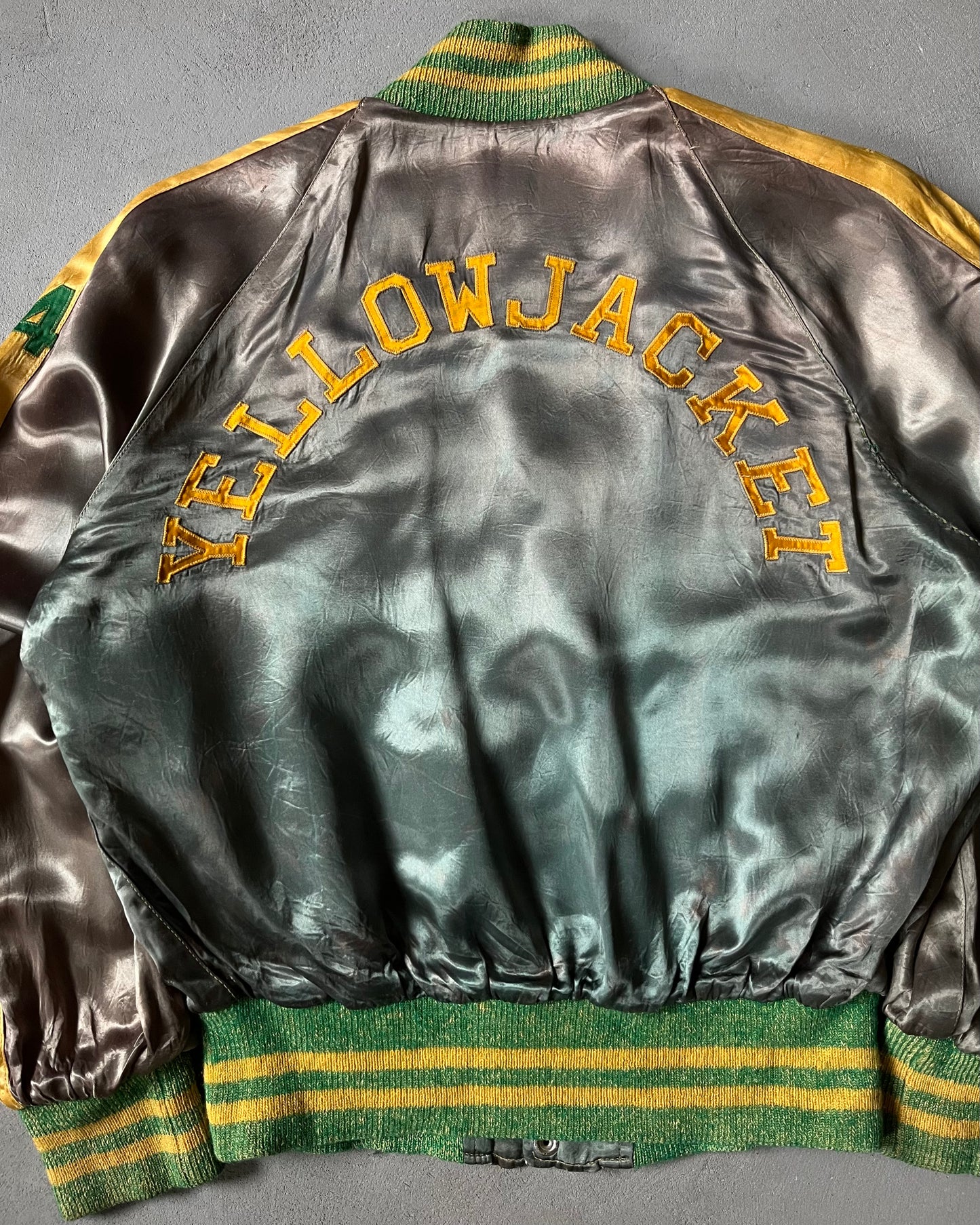 1950s - Faded Green Yellowjacket Bomber Jacket - M