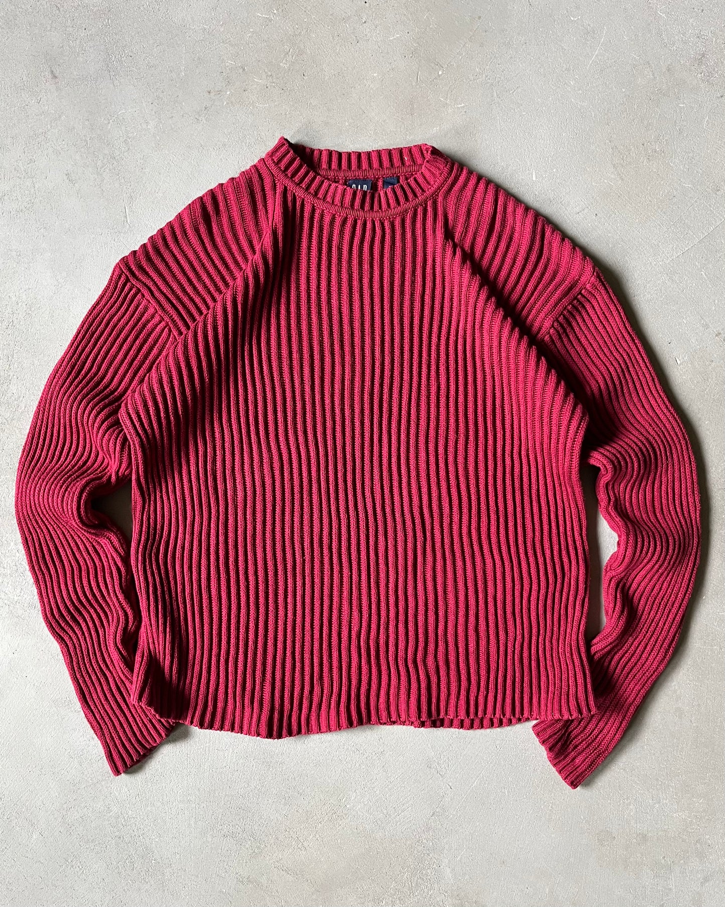 2000s - Burgundy GAP Ribbed Sweater - XL