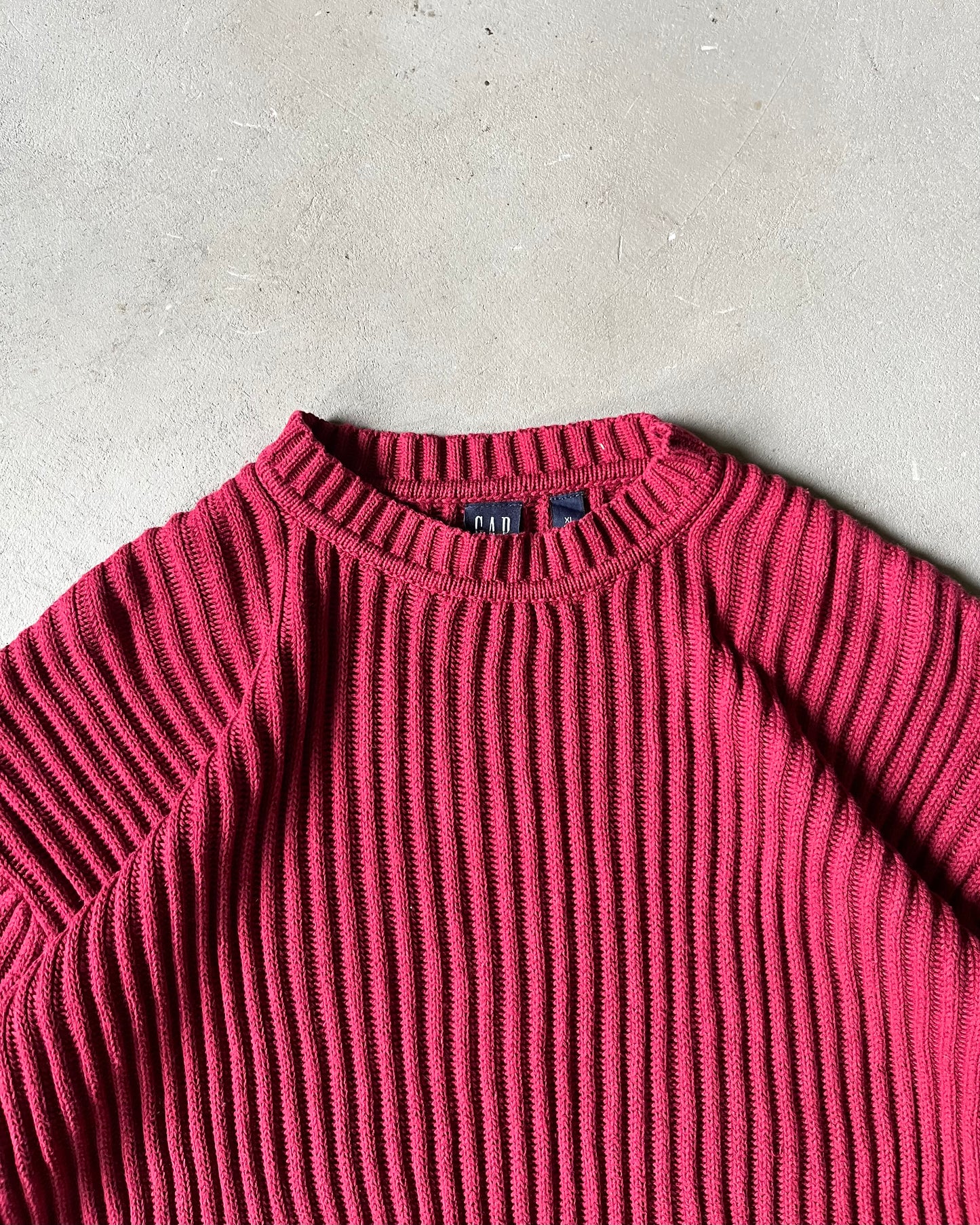 2000s - Burgundy GAP Ribbed Sweater - XL
