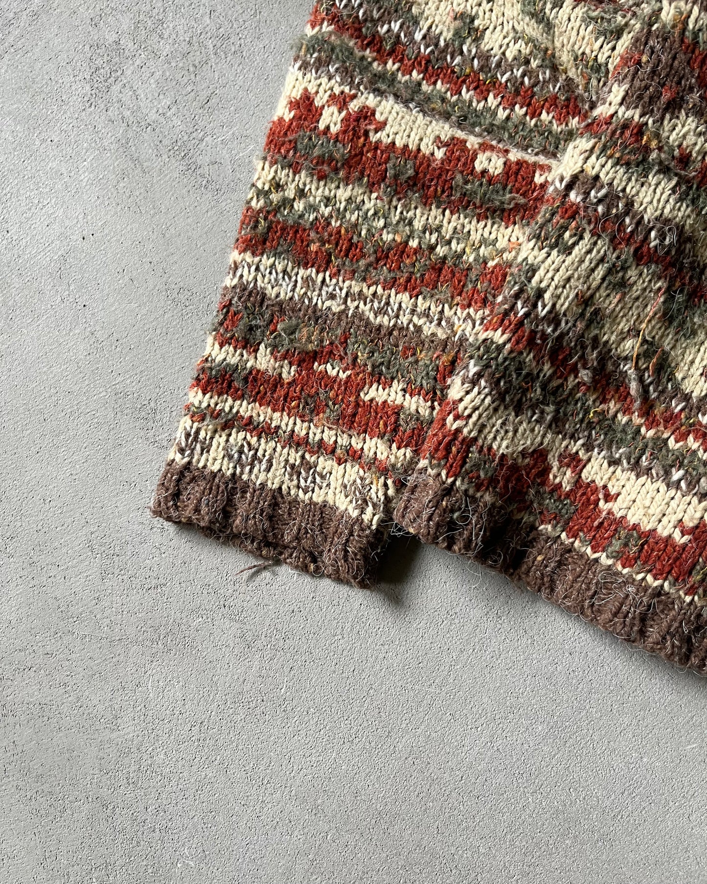 2000s - Brown/Orange Fair Isle Women's Sweater - (W)S