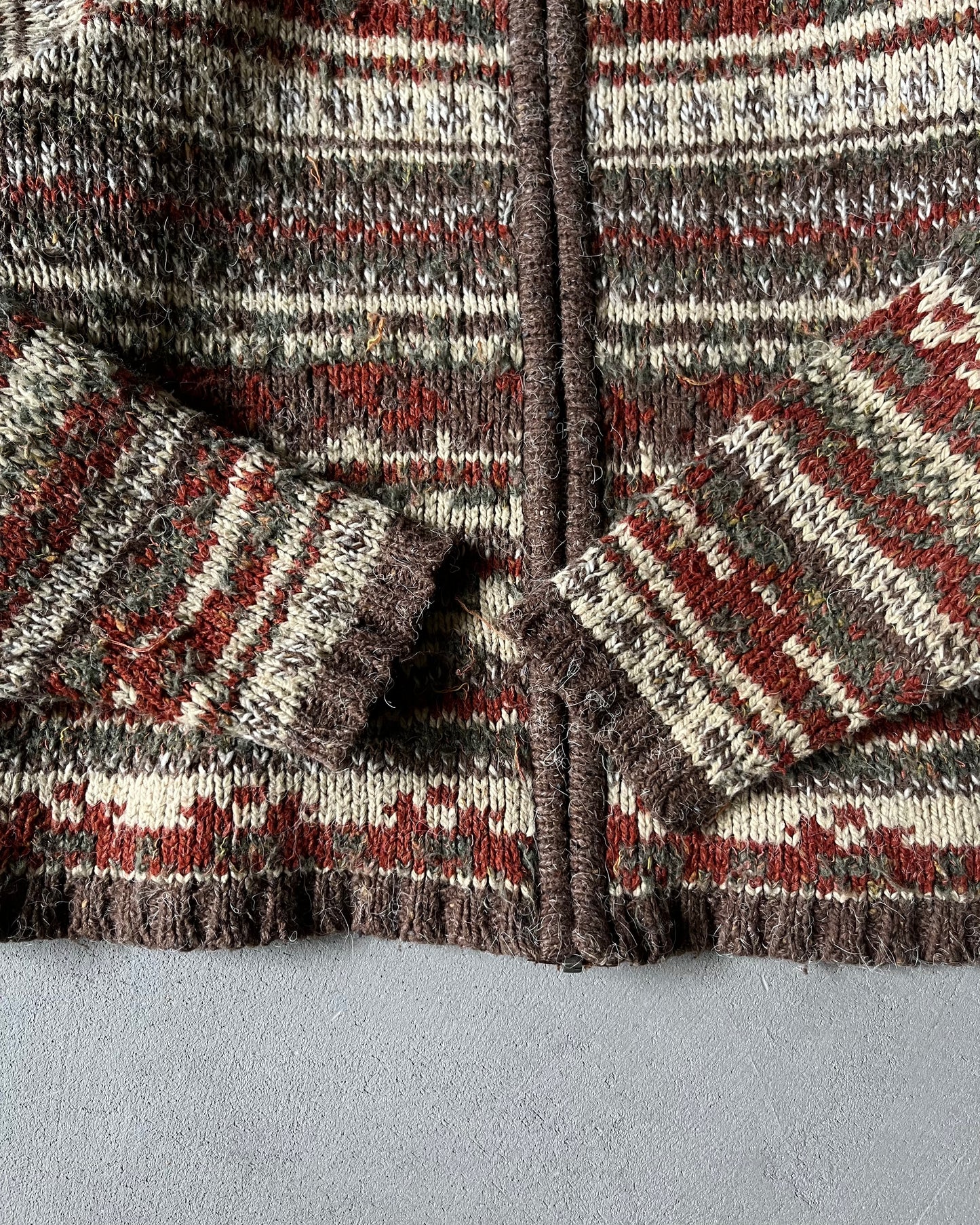 2000s - Brown/Orange Fair Isle Women's Sweater - (W)S