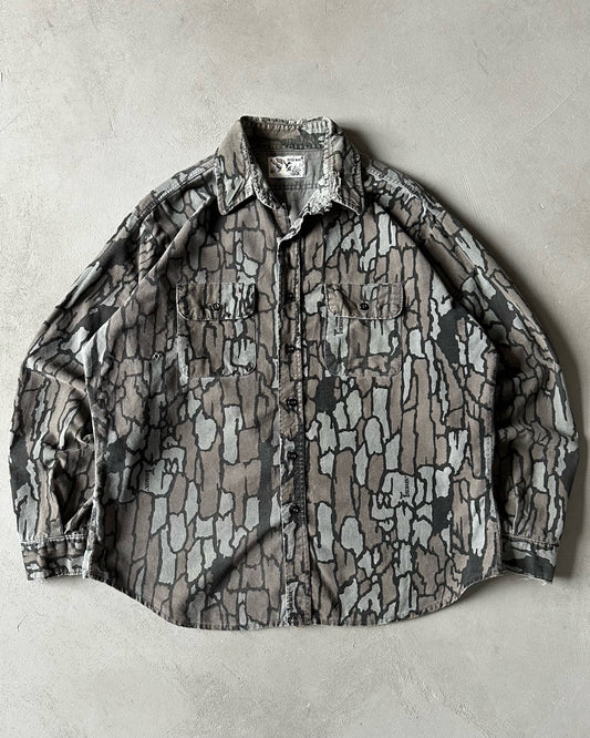 1990s - Distressed Camo Button up - XL