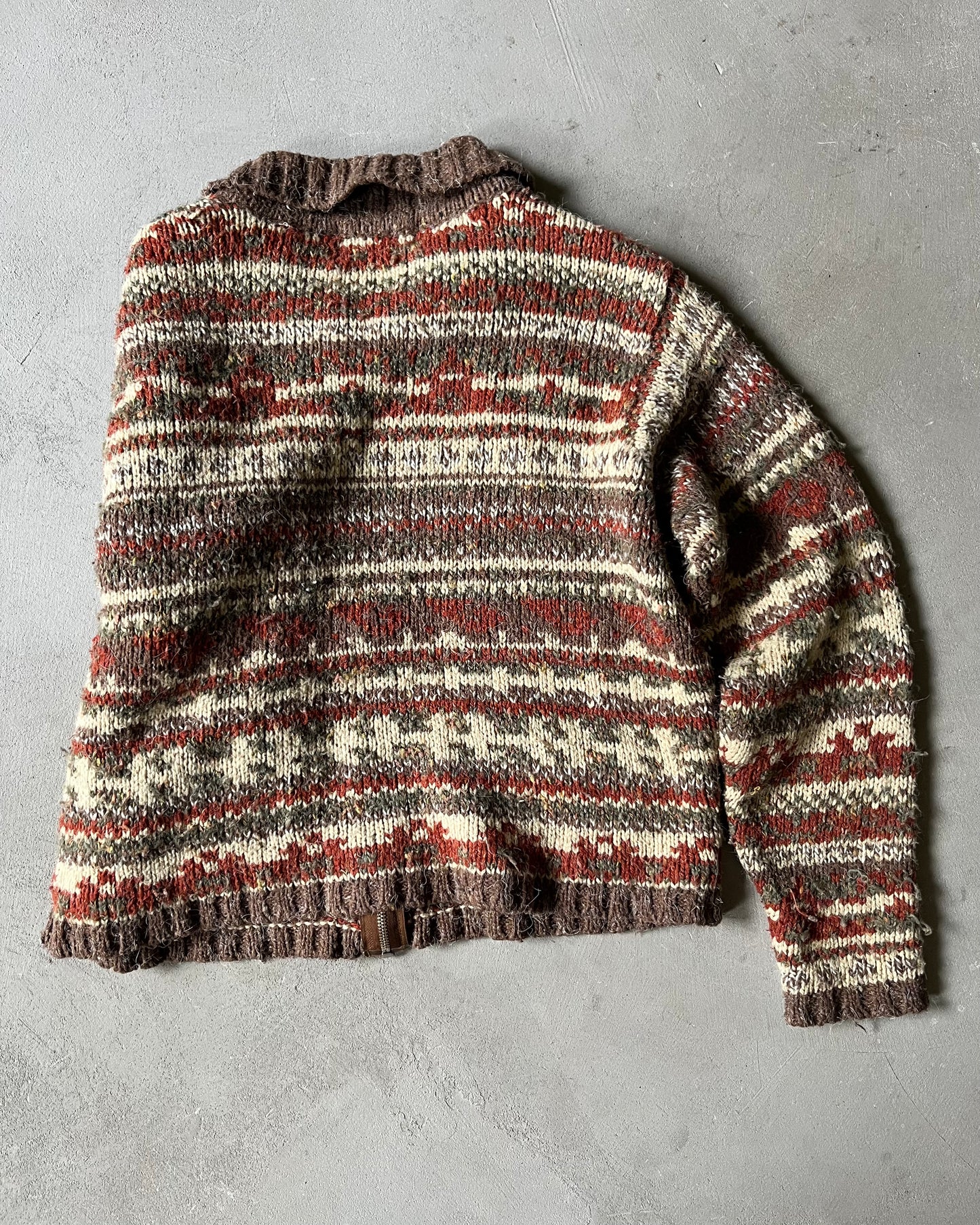 2000s - Brown/Orange Fair Isle Women's Sweater - (W)S