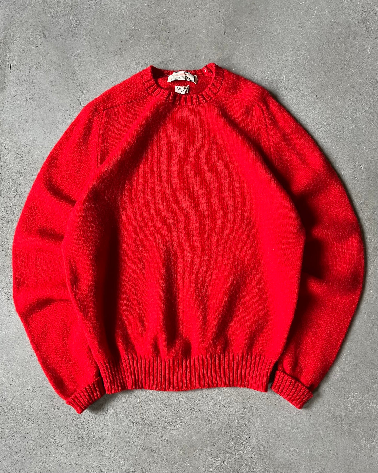 1980s - Red Shetland Wool Sweater - XL
