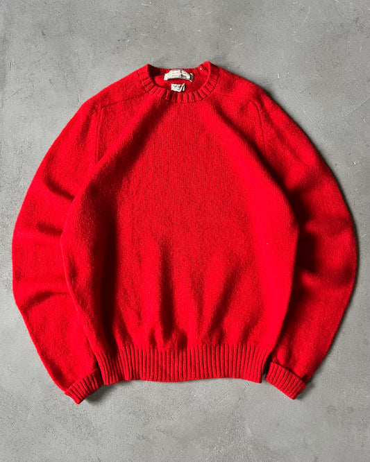 1980s - Red Shetland Wool Sweater - XL