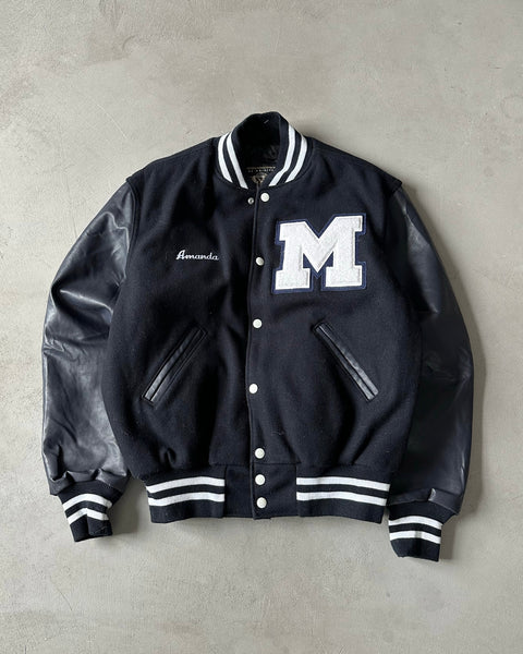 1990s - Black McDowell Varsity Jacket - S/M