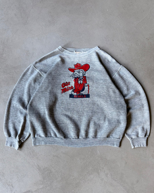 Années 80 - Sweat ras du cou Rebels gris vieilli - T. S