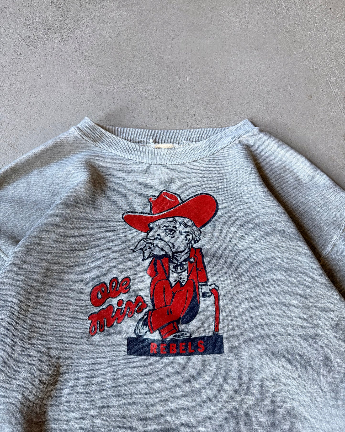Années 80 - Sweat ras du cou Rebels gris vieilli - T. S