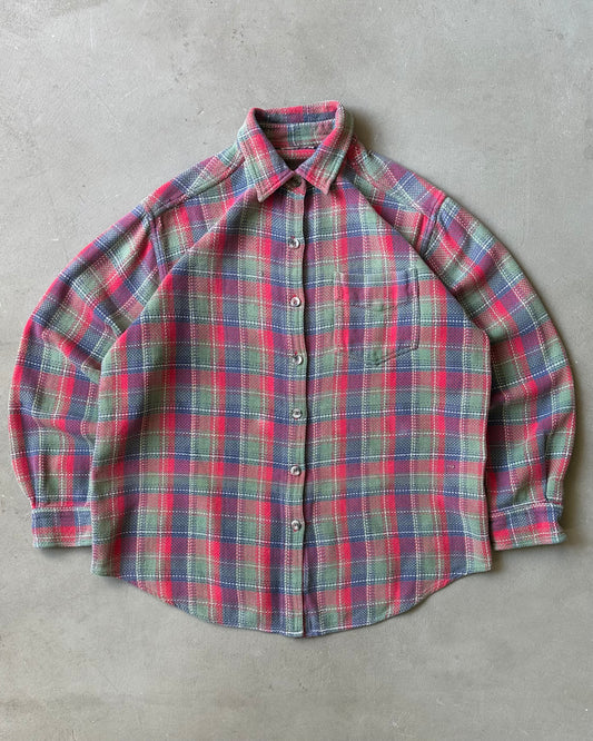 1990s - Red/Blue Plaid Flannel - M