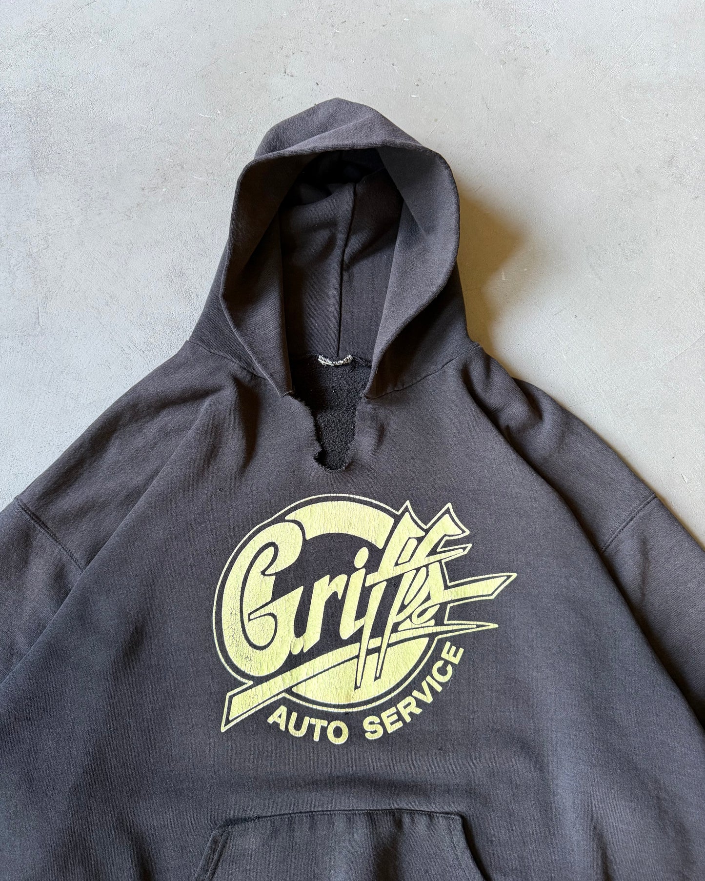 1990s - Distressed Black GRIFFS Hoodie - XXL