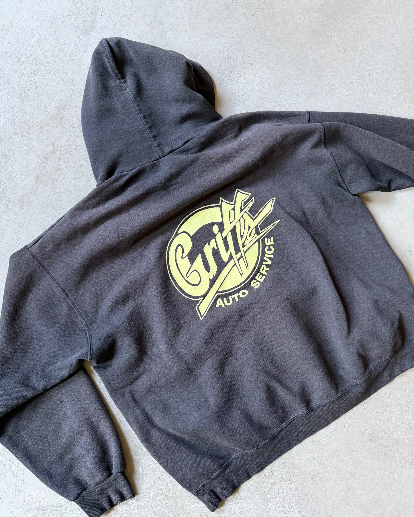 1990s - Distressed Black GRIFFS Hoodie - XXL
