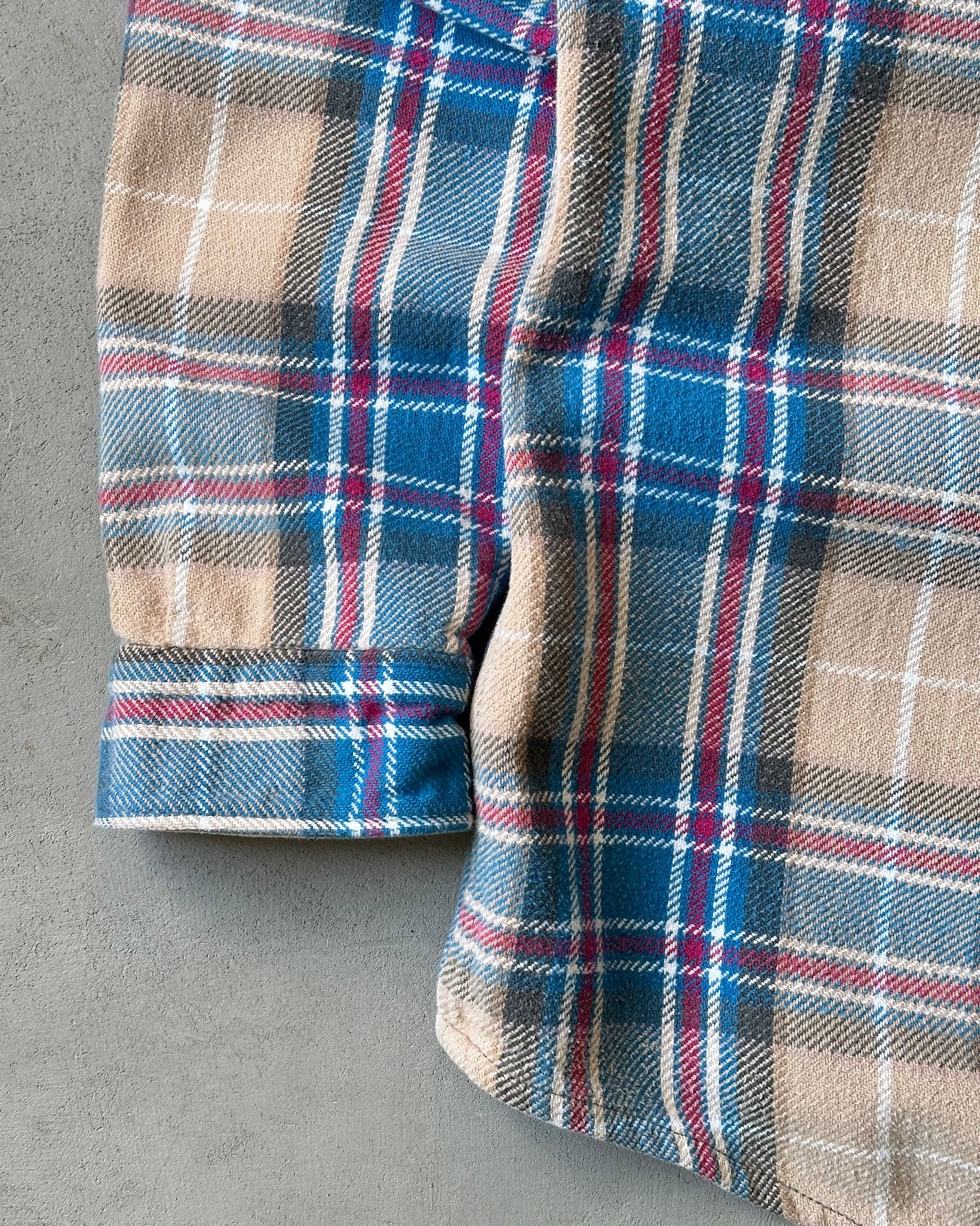 Années 90 - Flanelle écossaise beige/bleue - XL(Grand)