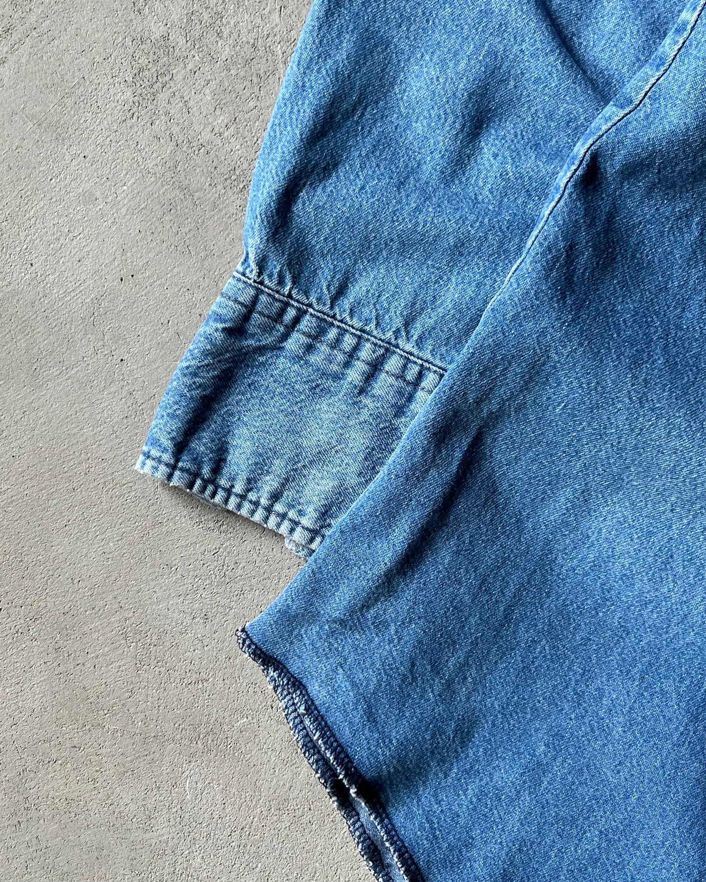 2000s - Distressed Wrangler Denim Shirt - XLT