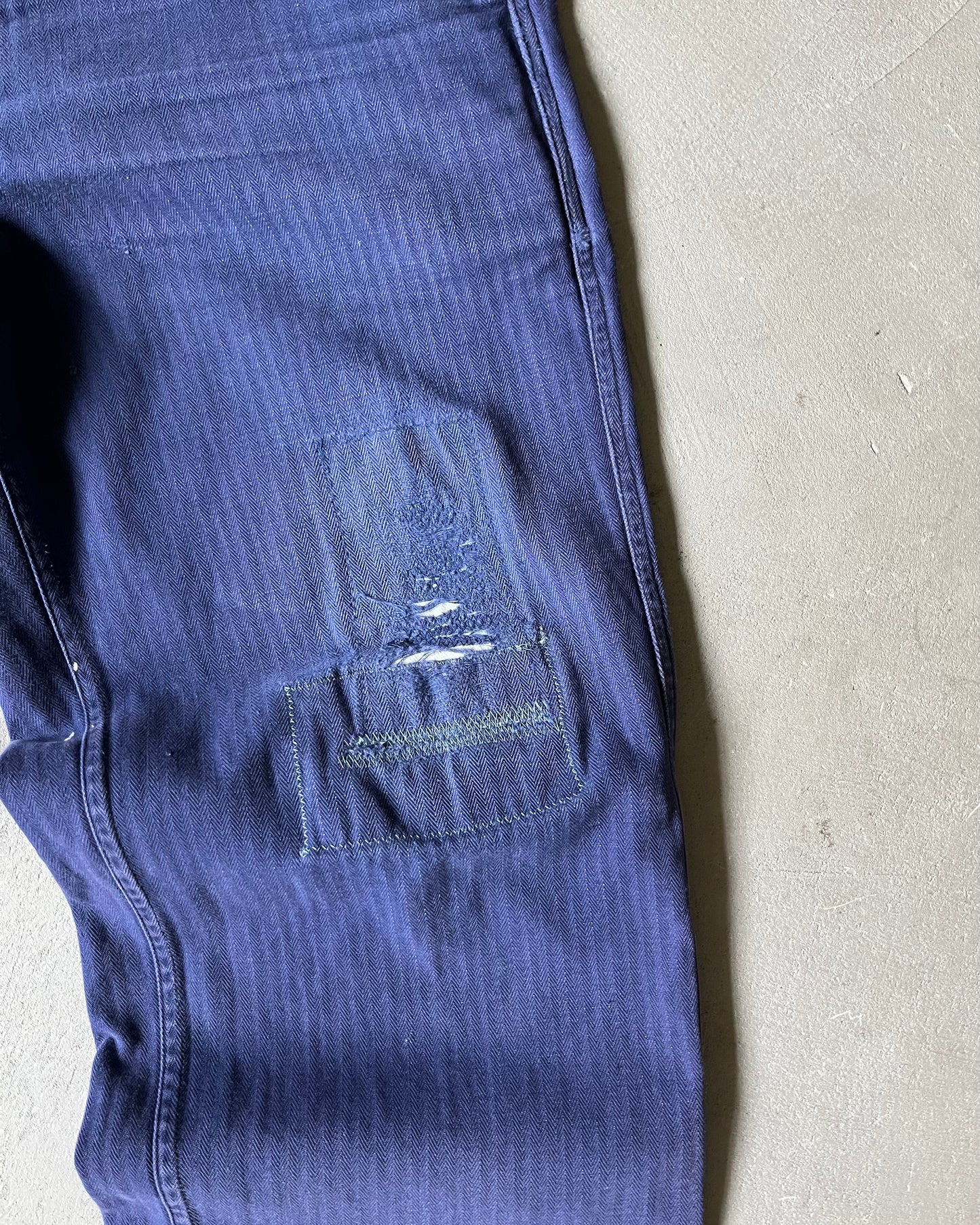 1970s - Blue HBT Euro Pants - 33x29