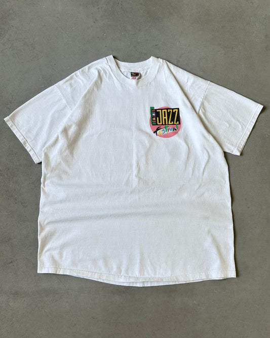1990s - White Jazz T-Shirt - XL