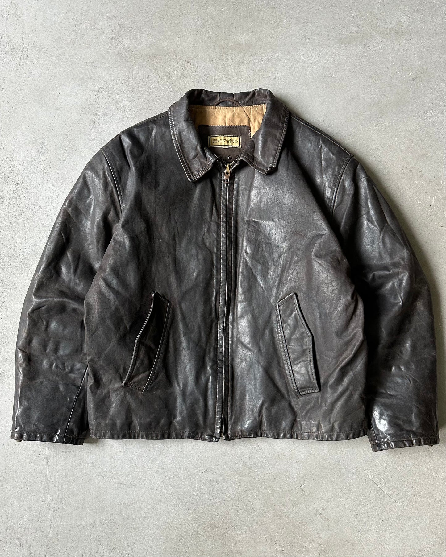 1990s - Brown Leather Jacket - M