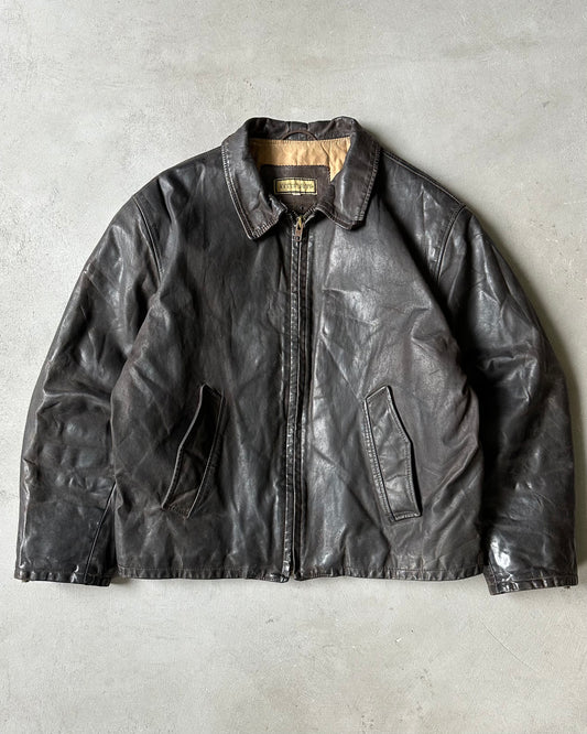 1990s - Brown Leather Jacket - M