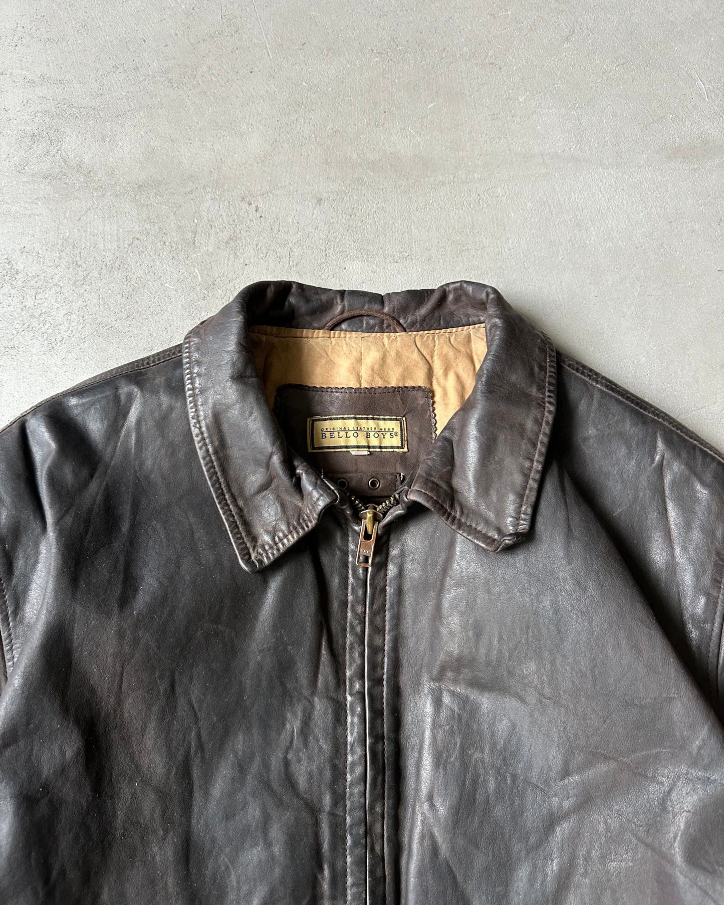 1990s - Brown Leather Jacket - M