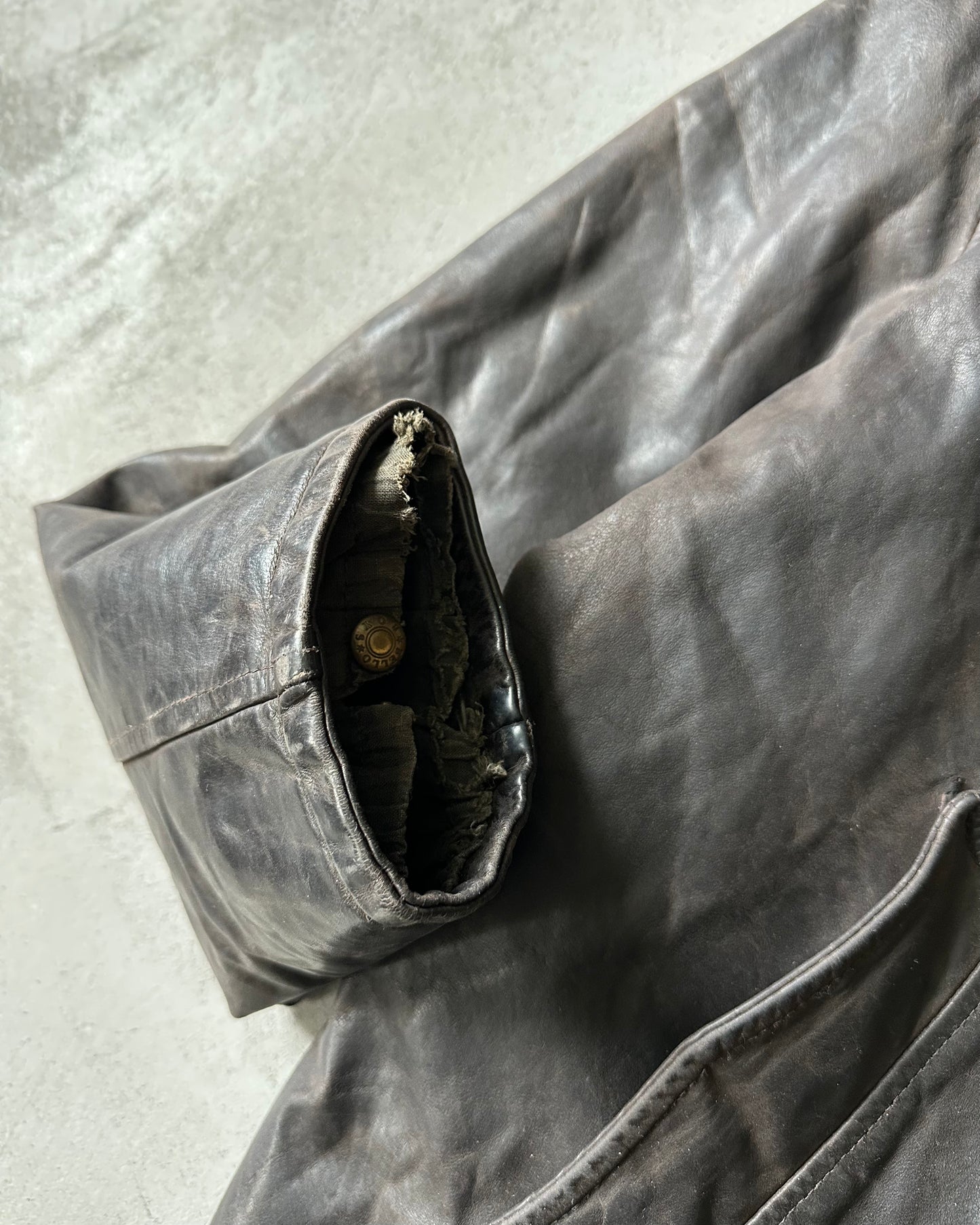 1990s - Brown Leather Jacket - M