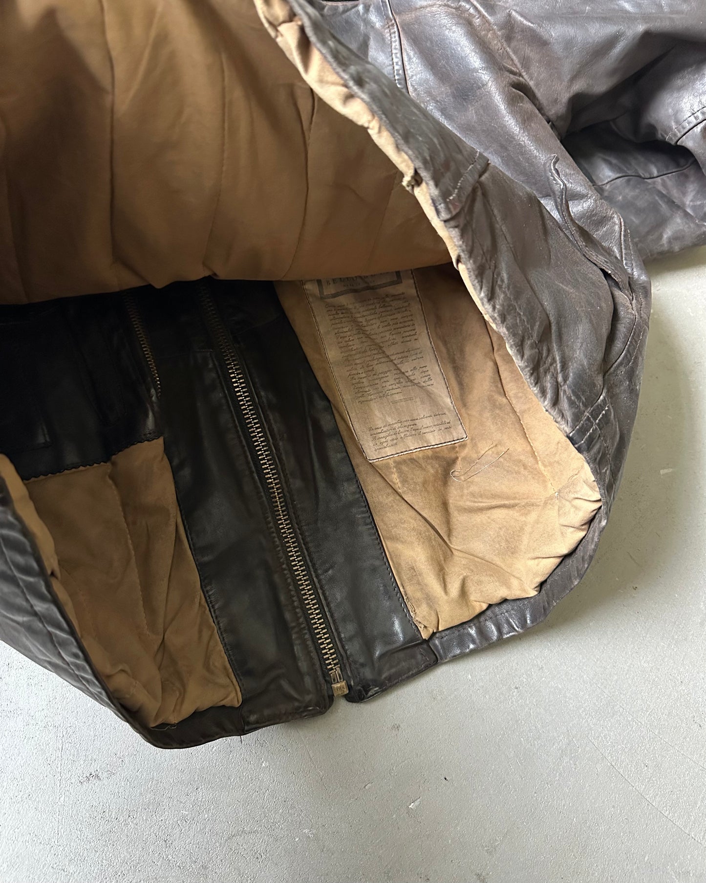 1990s - Brown Leather Jacket - M