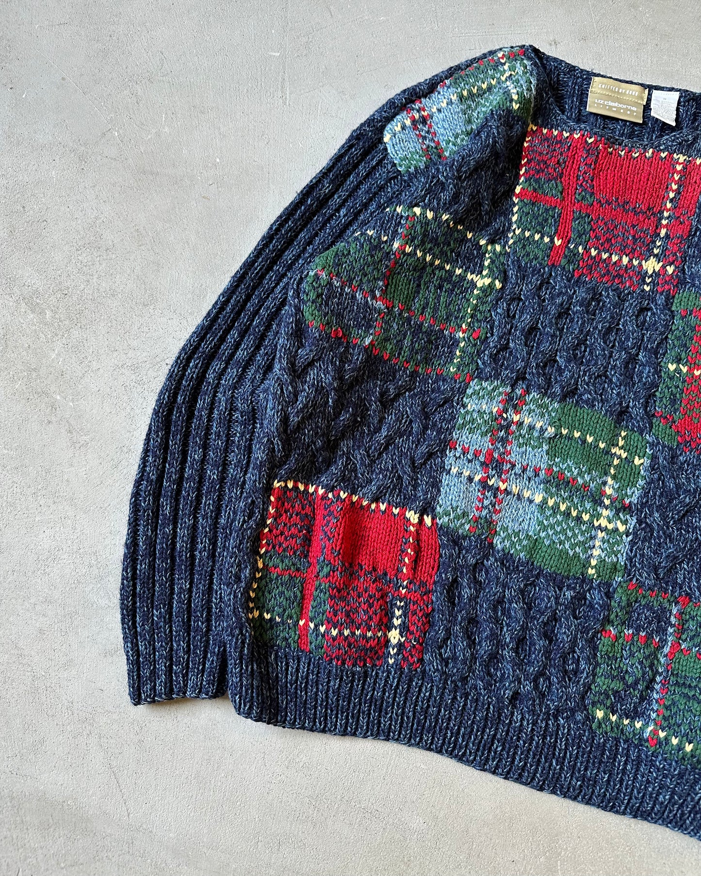 Années 2000 - Pull femme patchwork bleu/rouge - (F)M