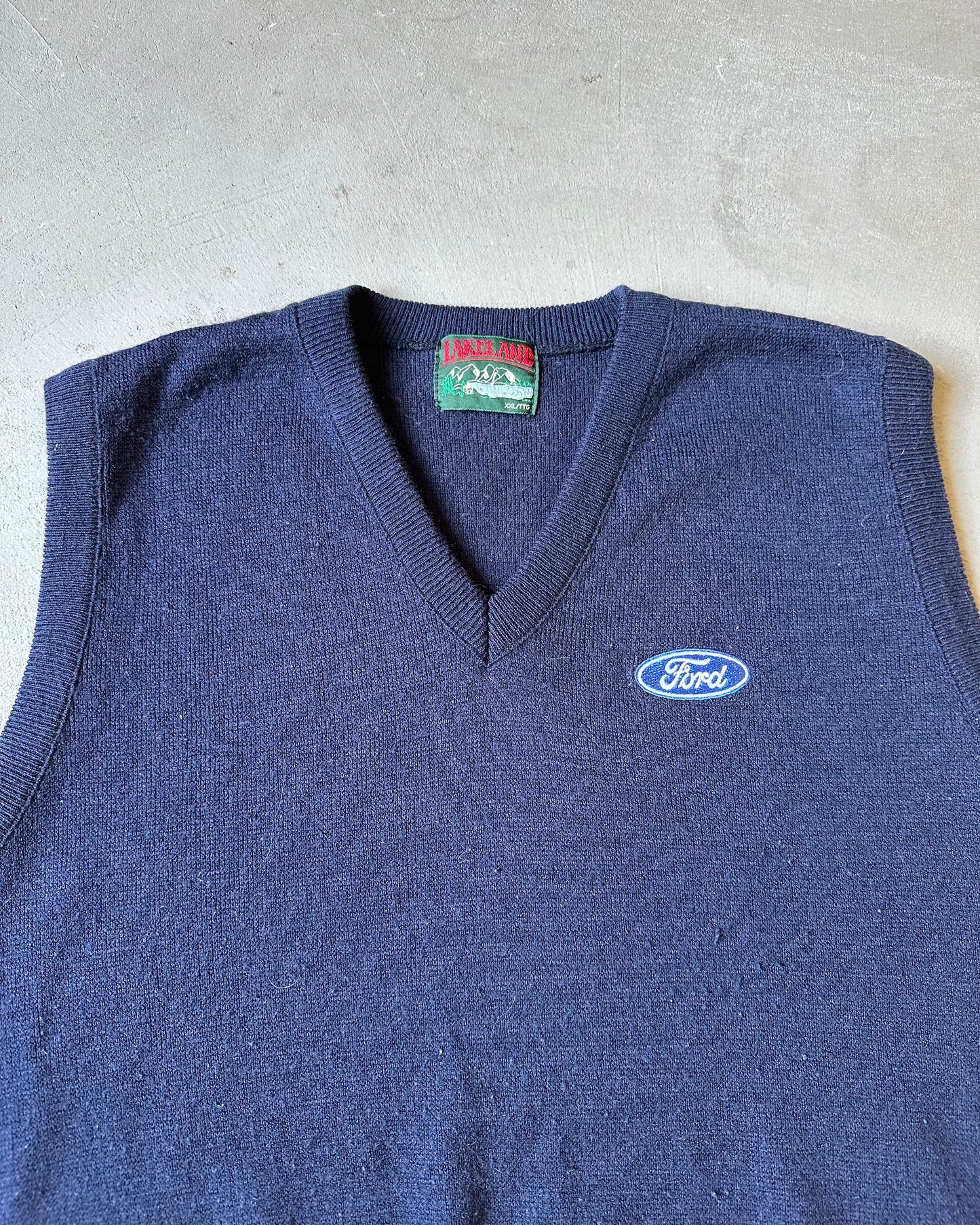 Années 90 - Gilet sans manches Ford bleu marine - XL