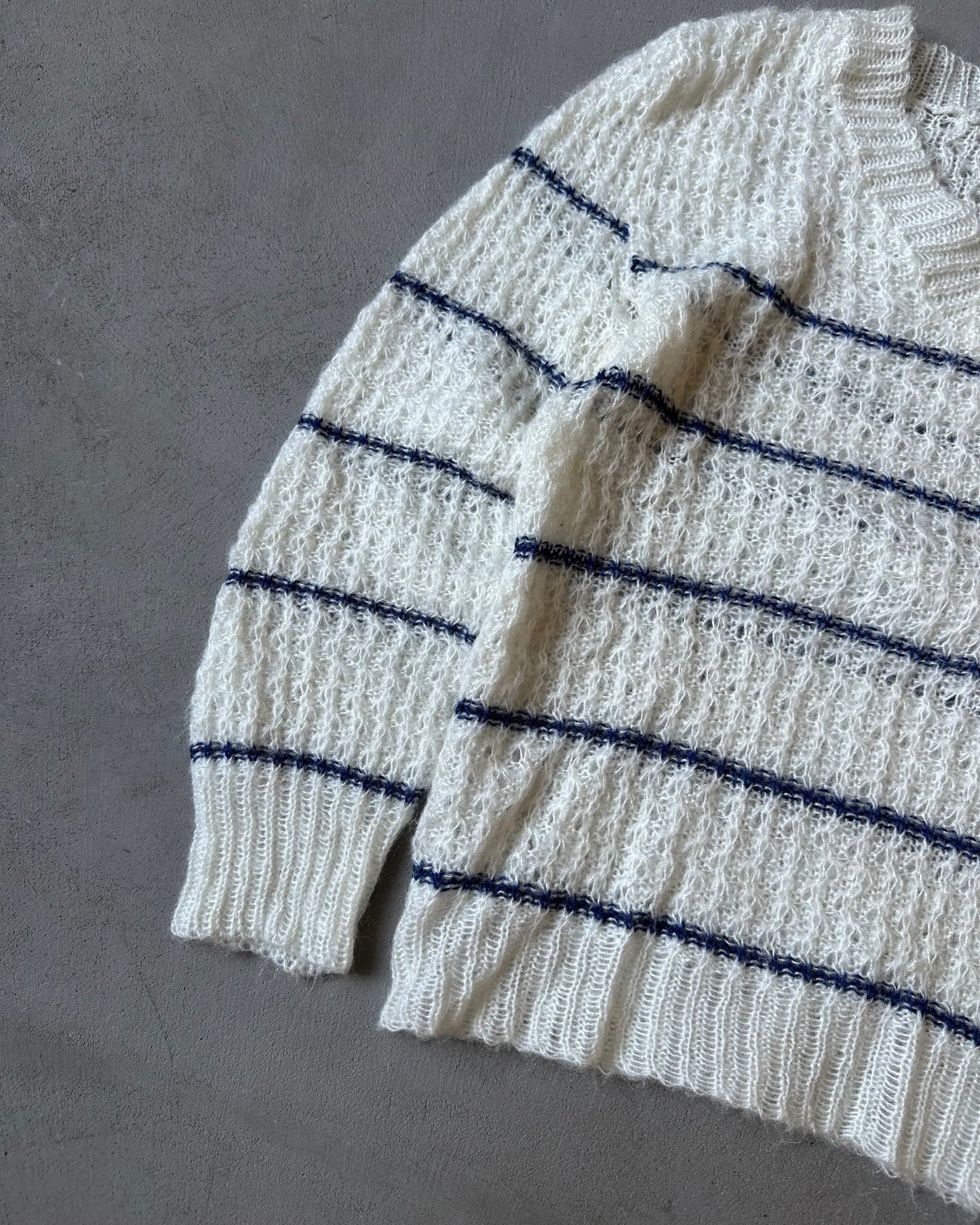 Années 70 - Pull femme rayé blanc/bleu - (F)TP