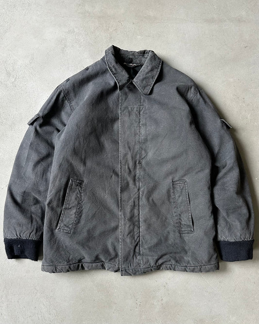 1980s - Faded Black Military Jacket - S