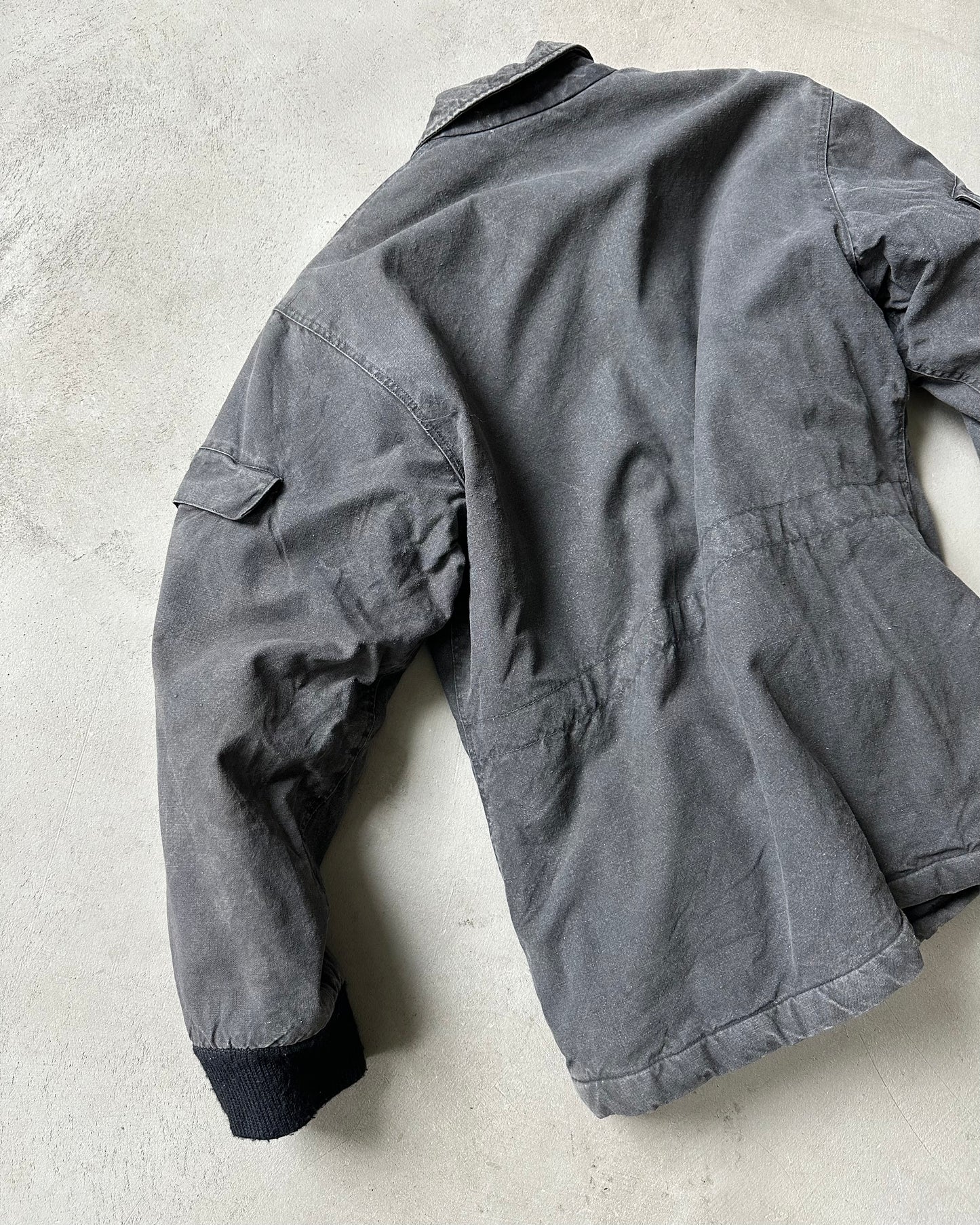 1980s - Faded Black Military Jacket - S