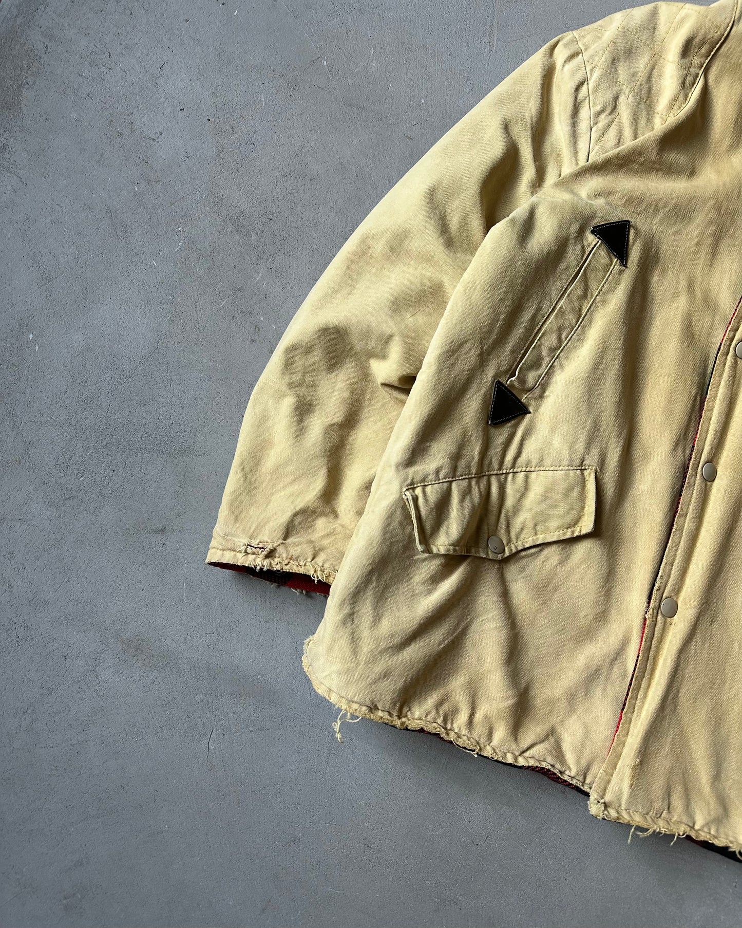 Années 70 - Veste de Chasse Réversible Beige Vieilli - S/M