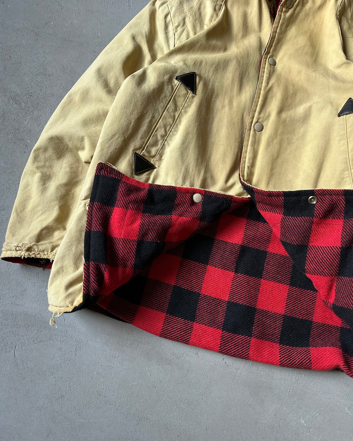 Années 70 - Veste de Chasse Réversible Beige Vieilli - S/M