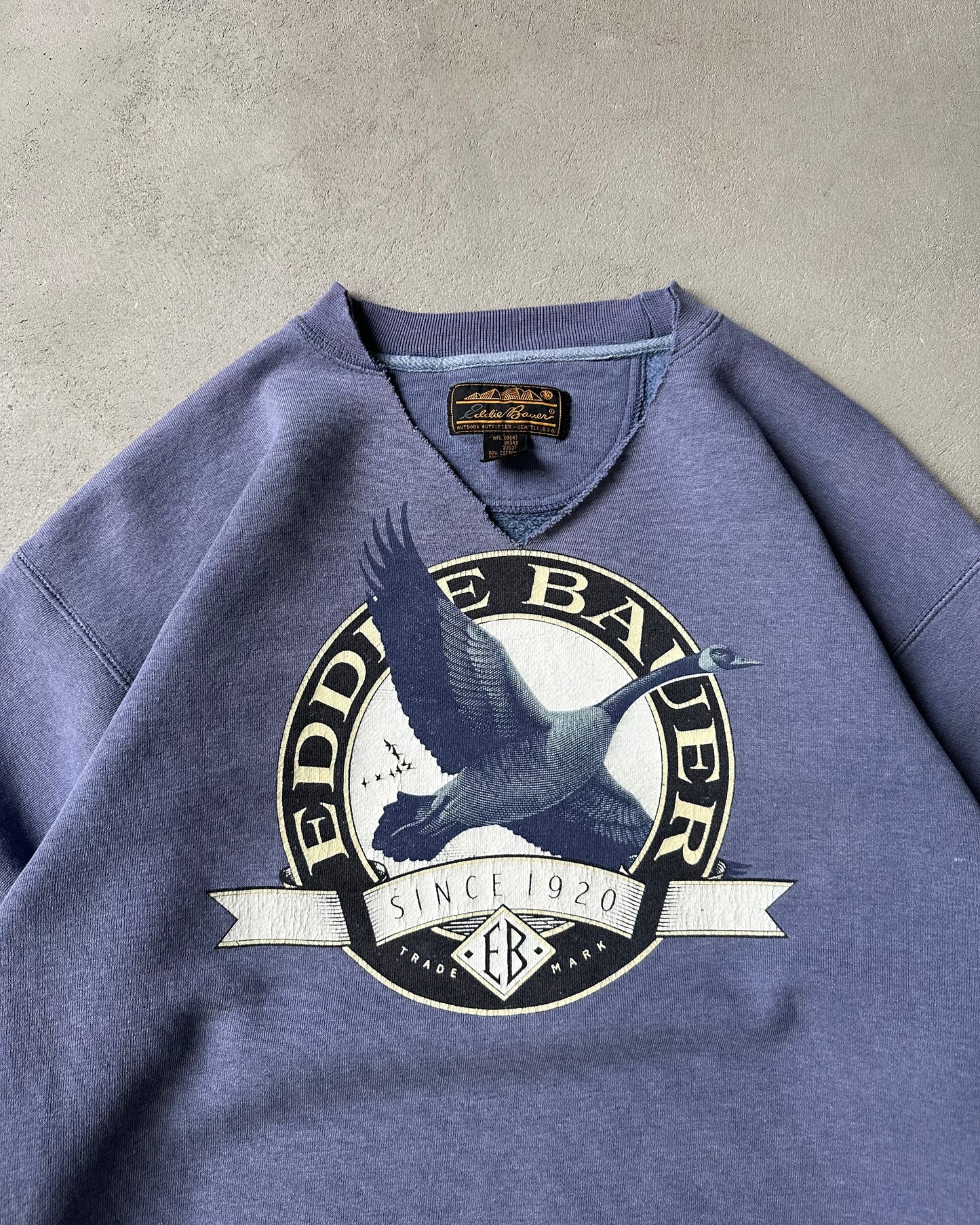 Années 90 - Sweat ras du cou Eddie Bauer vieilli - M