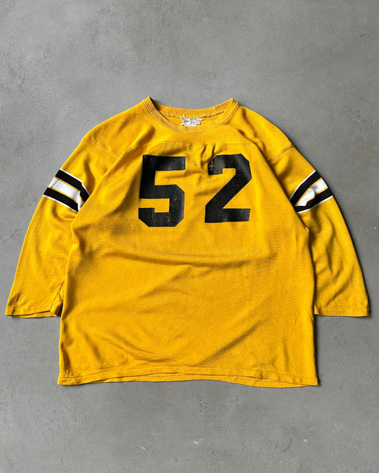 1970s - Distressed Yellow/Black "Fightin 40" Rayon Jersey - M/L