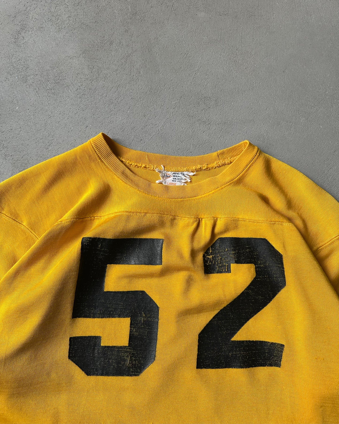 1970s - Distressed Yellow/Black "Fightin 40" Rayon Jersey - M/L