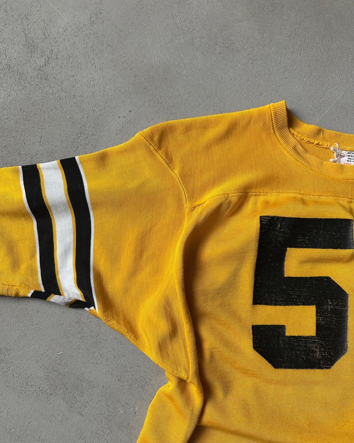 1970s - Distressed Yellow/Black "Fightin 40" Rayon Jersey - M/L