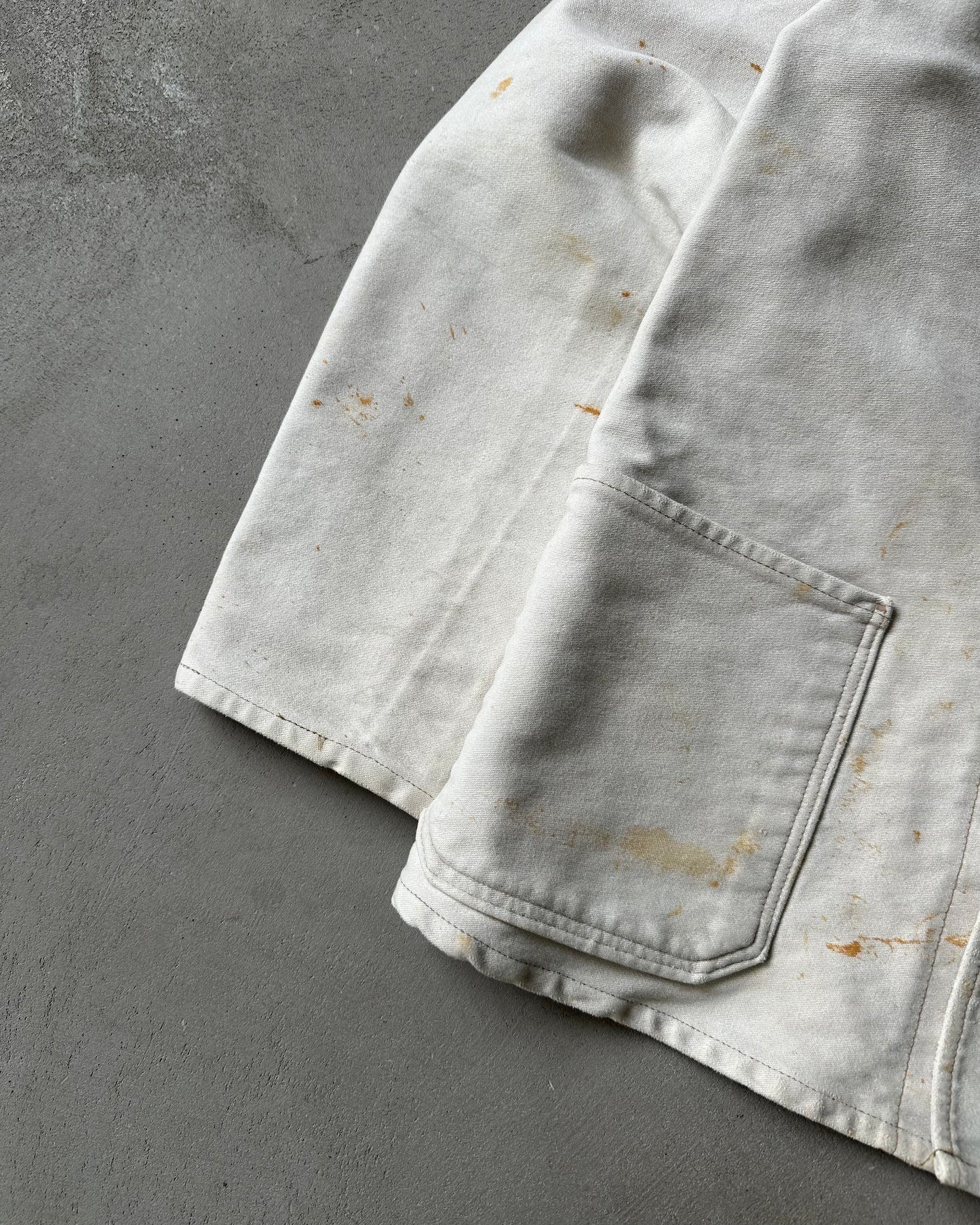 1970s - Distressed Light Grey Marvo Double Brest Chore - M/L