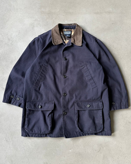 1990s - Navy Lands' End Barn Coat - L