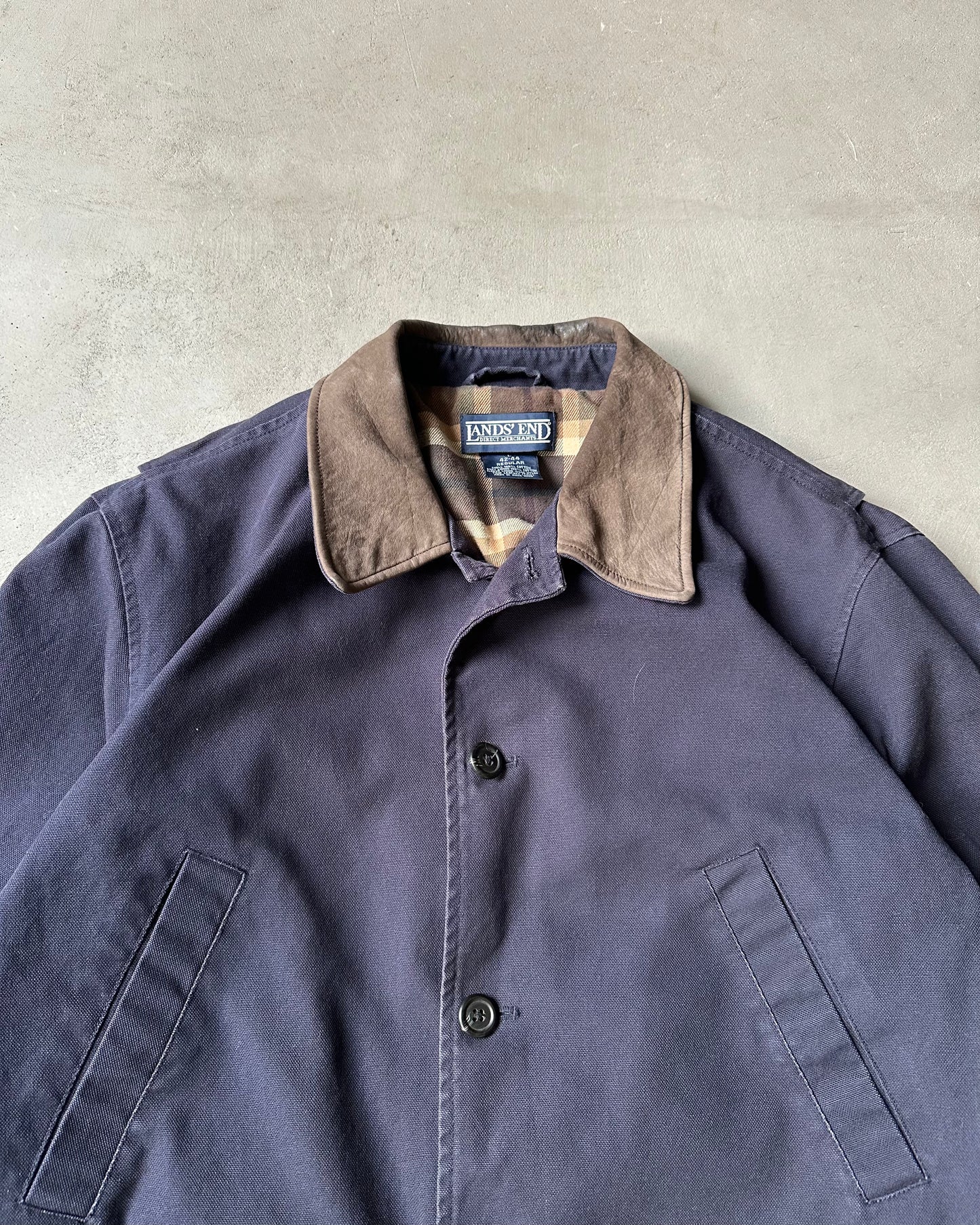 1990s - Navy Lands' End Barn Coat - L