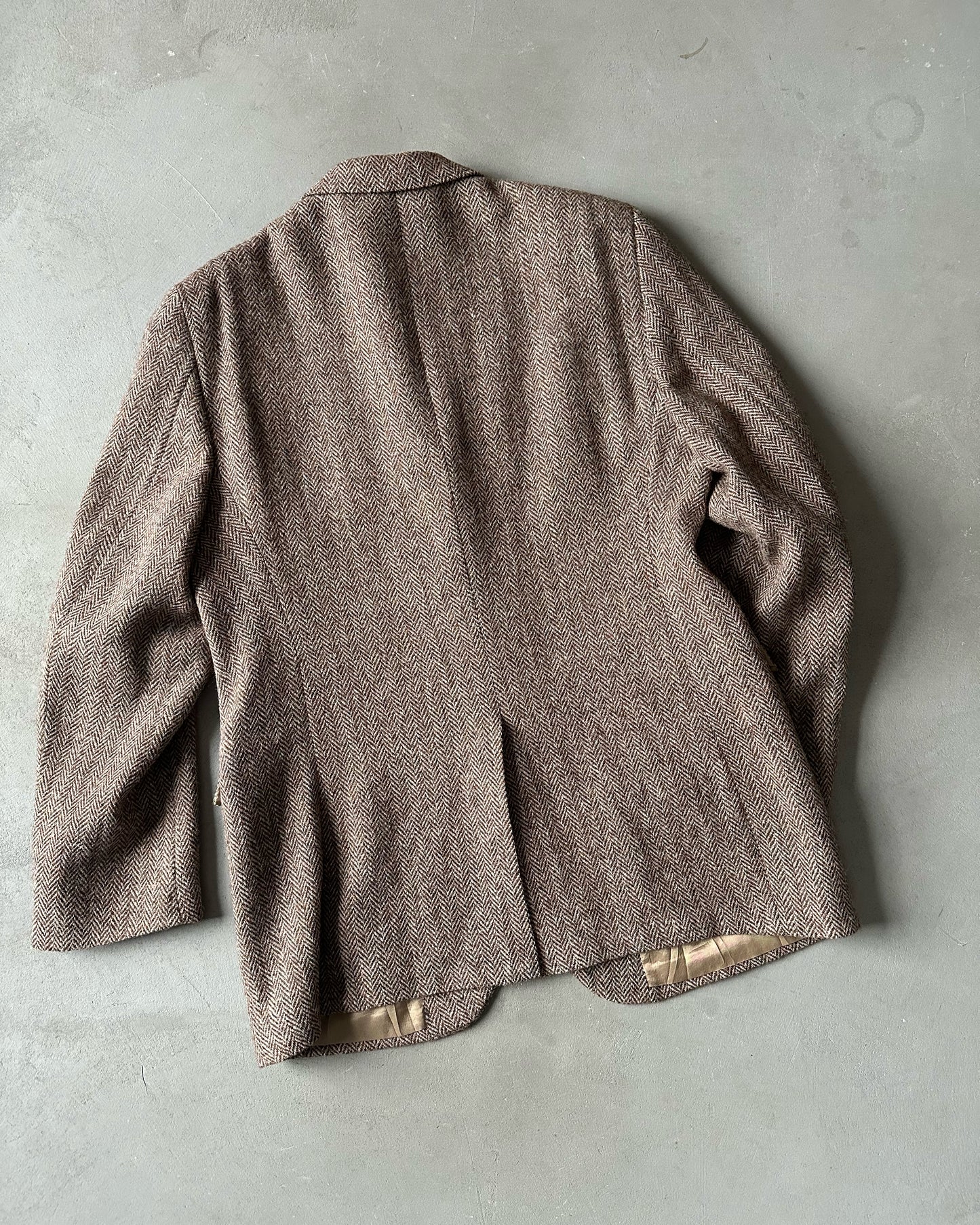 1980s - Brown Harris Tweed Blazer Jacket - 46L