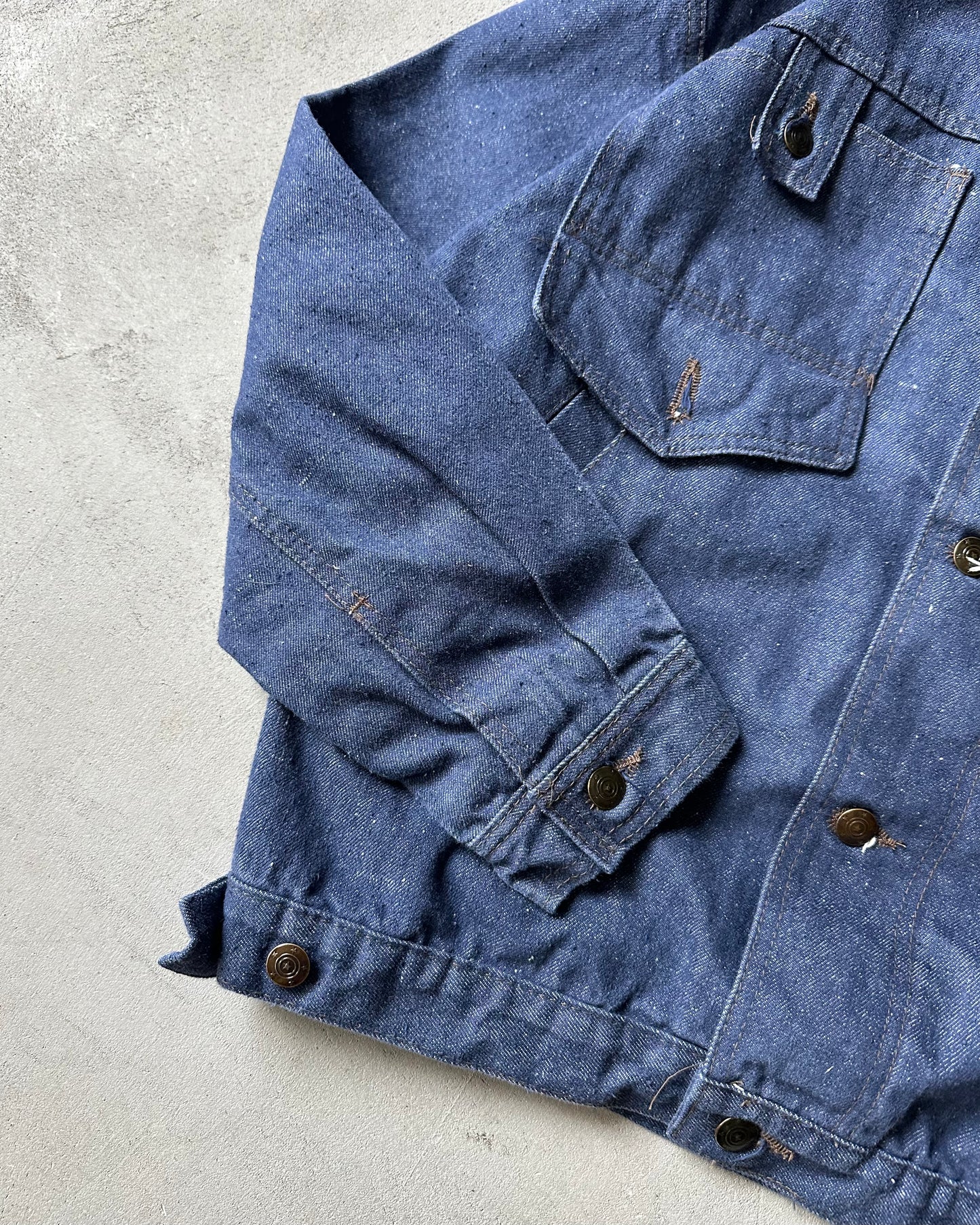 1980s - Blue Multi Pockets Denim Jacket - M/L