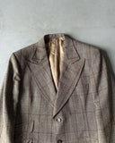 1970s - Brown Plaid Blazer Jacket - 40/42(Short)